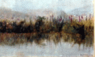 Paisagem com Lírios (1918)
<br/>
<br/>
Acervo MAA
<br/>
Paisagem retratando trecho de rio em cujas águas refletem-se Os lírios em tons violeta rosados e amarelos e a densa vegetação das margens em tons variados de verde com predominância do verde musgo. Na linha do horizonte sombra em azul para a direita da obra e esverdeada para a esquerda, insinuando a elevação do terreno. Céu azul com nuvens em esfumato. No canto inferior direito lê-se Alfredo Andersen Sand 1918.