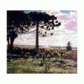 Pinheiro de Alfredo Andersen
<br/>
<br/>
 78 x 68cm - Coleção particular
<br/>
Pintura de paisagem paranaense, no canto esquerdo um bugreiro, quase centralizado, um a auracária e bem à direita um cedro. Paisagem com céu azul claro e muitas nuvens com tons magenta que sugerem um fim de tarde. O quadro se divide quase ao meio com a porção do céu. A linha do horizonte é magenta mais escuro em contraste com a imagem em primeiro plano que tem vários tons de amarelo e verde ganhando profundidade.