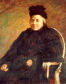 Retrato da Velha Professora
<br/>
<br/>
80,5 x 65cm - Acervo MAA
<br/>
A retratada é Emília Eriksen, nascida em 1817 no Recife, vinda de uma família bastante abastada, recebeu uma educação excelente