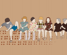 Amigos no muro. Gravura digital de Ivana Lima.