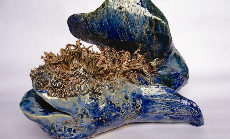 "Peixe",  cerâmica esmaltada feita pela aluna Mirian Canfield